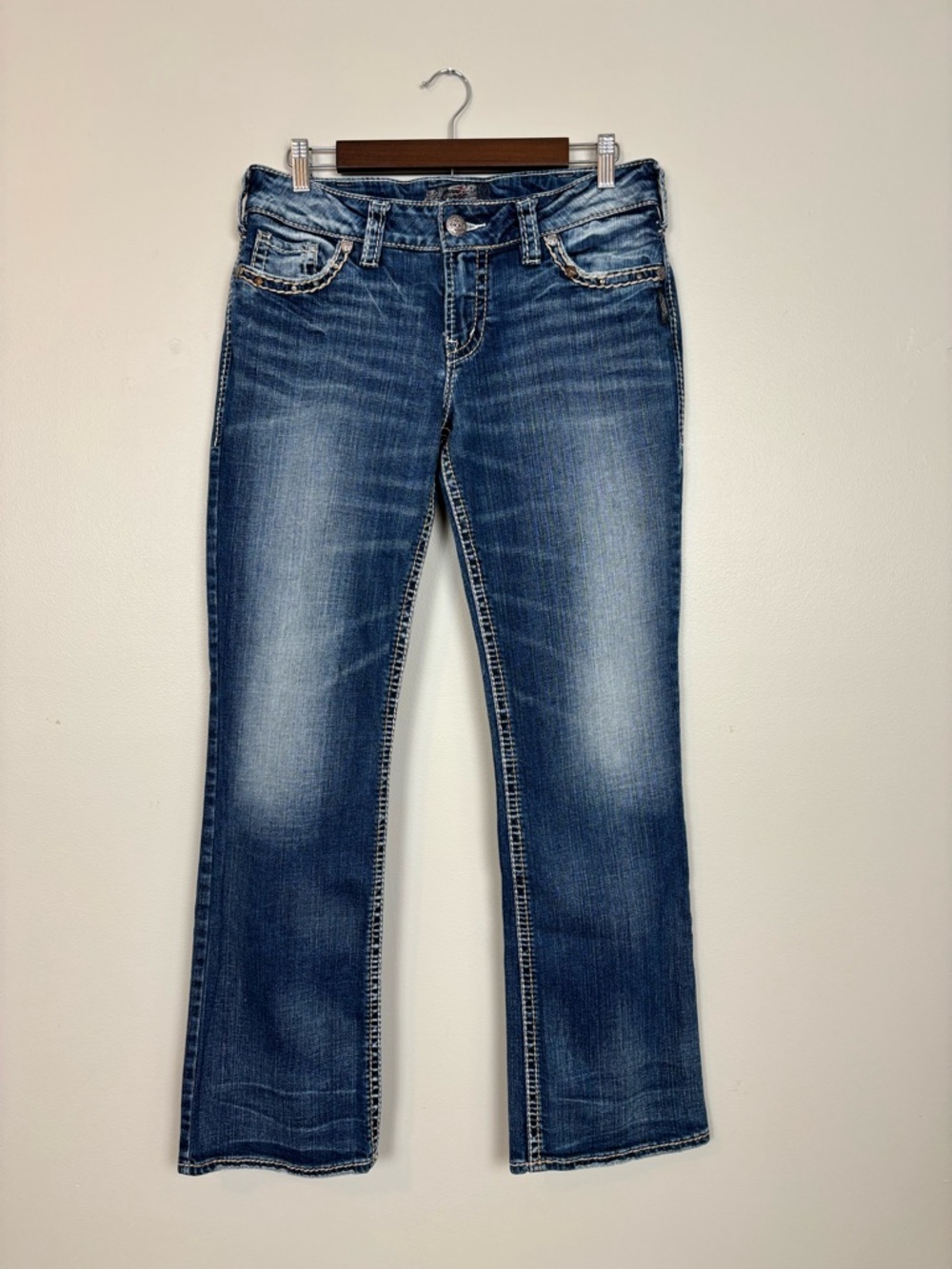 Silver Jeans Womens 31 Blue Suki Mid Slim Bootcut Denim Retro Y2K Western